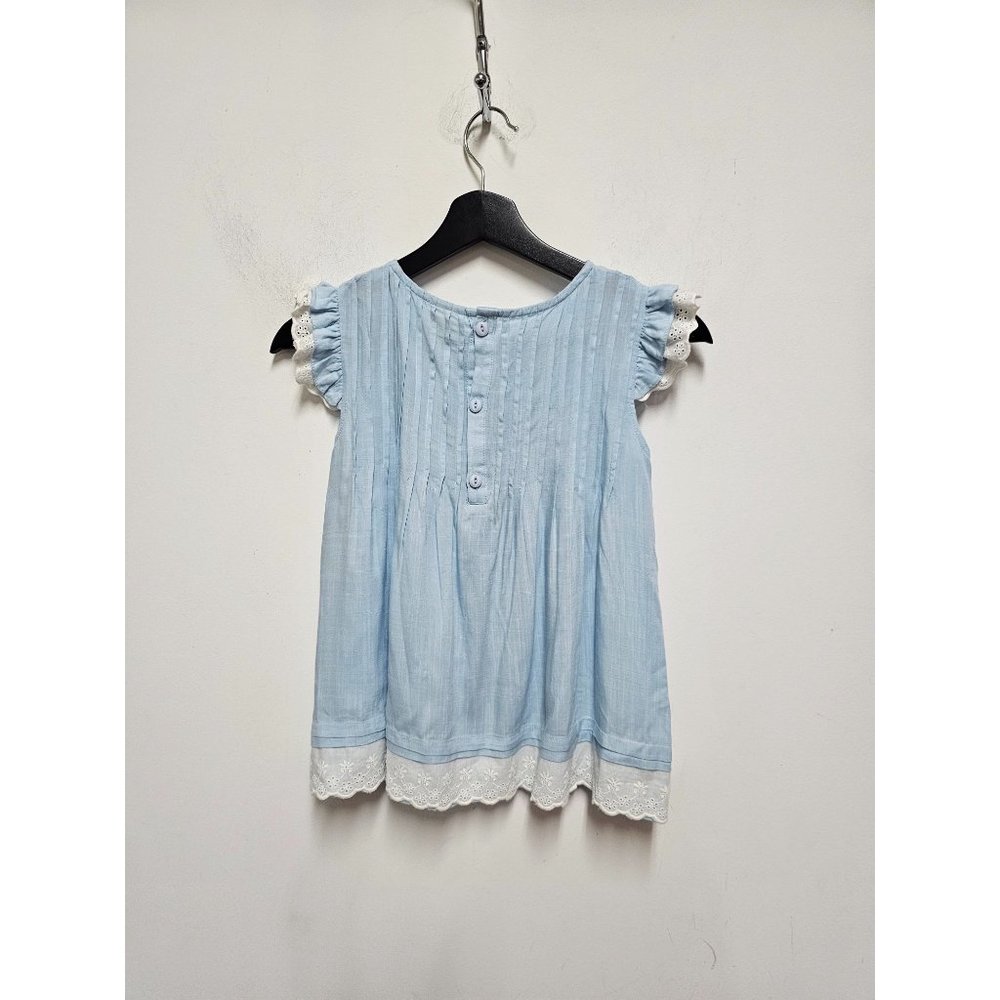 M.L. KIDS BLUE RUFFLE DRESS SHIRT SIZE 6 - Picture 4 of 7